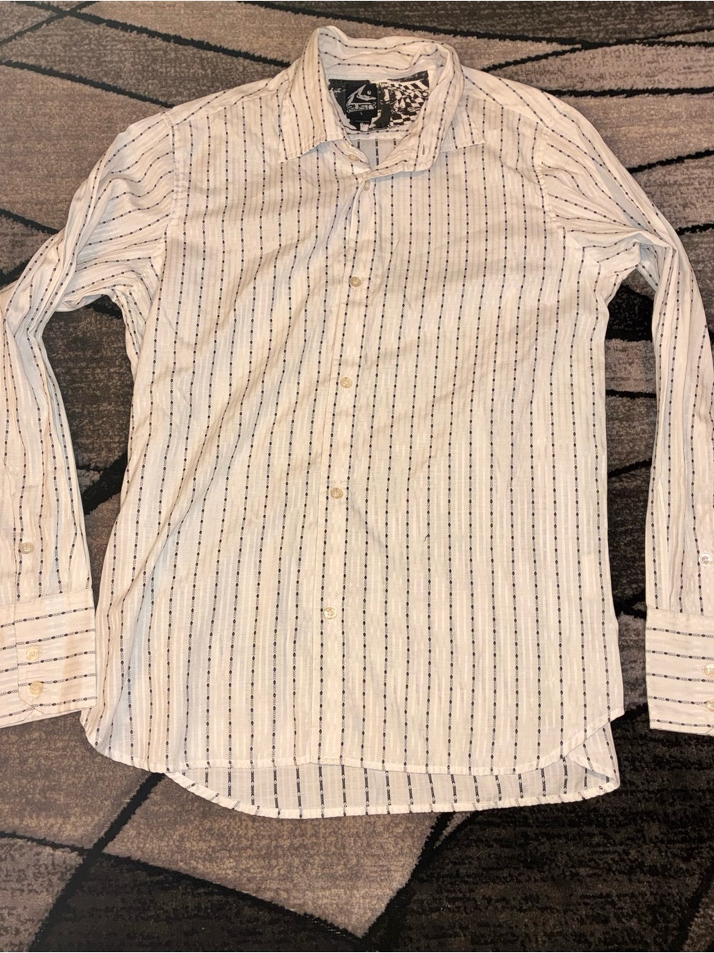 Rusty White Striped Long-Sleeve Button-Up Shirt